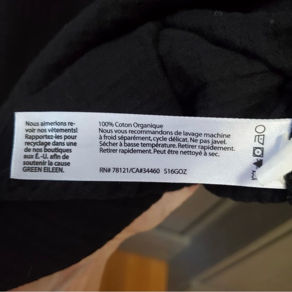 eileen fisher organic cotton mandarin button down dress small - Picture 6 of 6